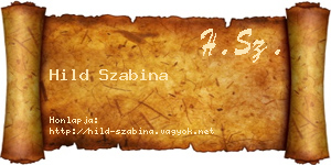 Hild Szabina névjegykártya
